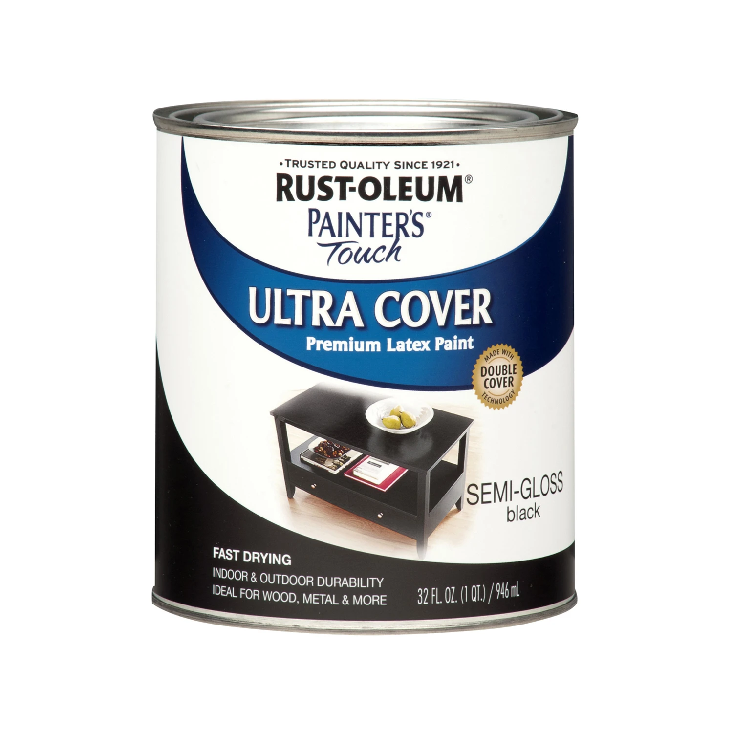 Painter's Touch Premium Latex Paint Semi-Gloss Finish Black 1 Quart