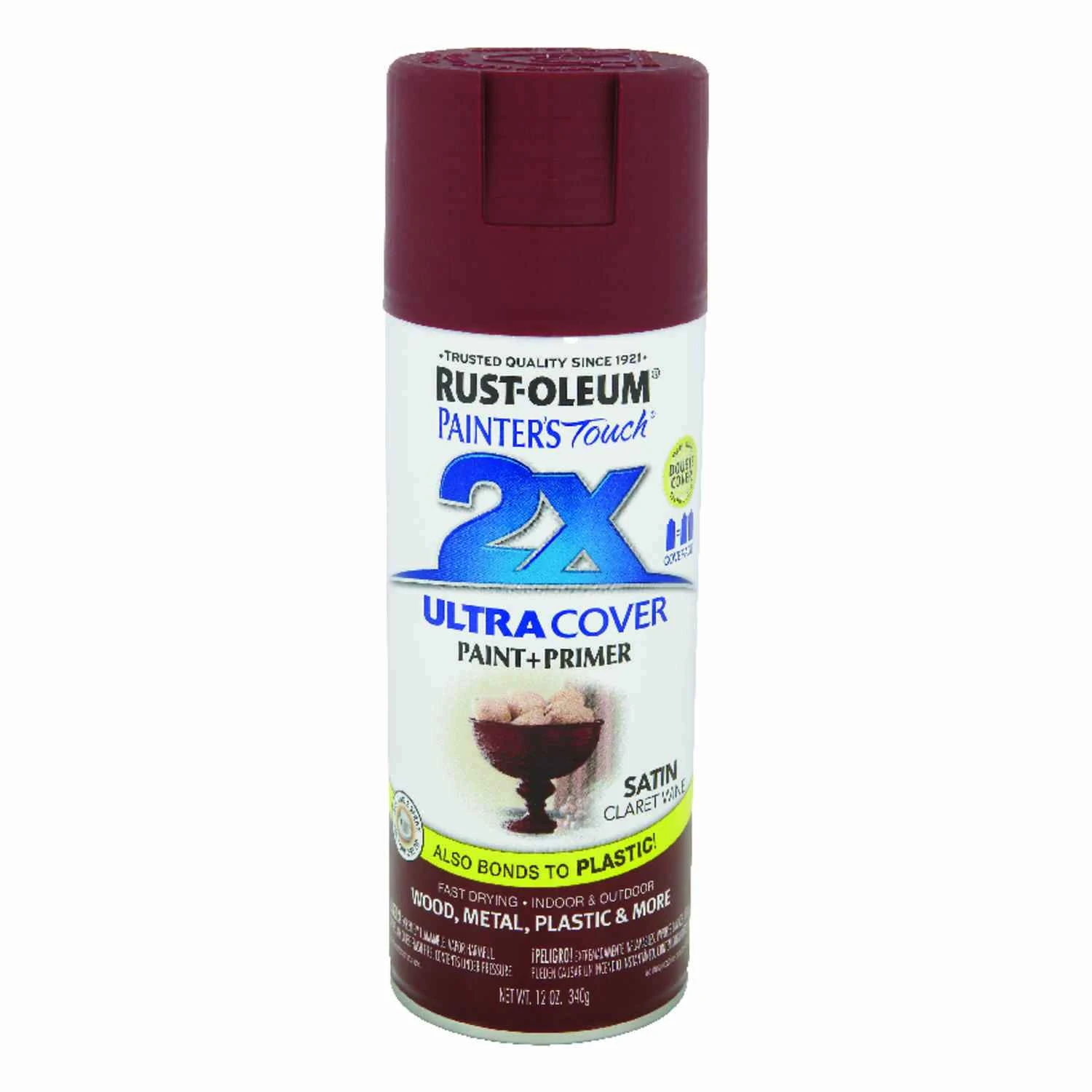 Painter's Touch 2x Ultra Cover Satin Claret Wine Spray Paint 12 Oz