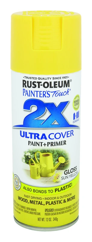 Painter's Touch 2x Ultra Cover Gloss Sun Yellow Spray Paint 12 Oz
