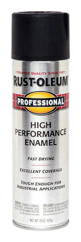 Fast Dry Professional Spray Enamel Paint, Black Semi-Gloss Finish, 15 Ounce Can