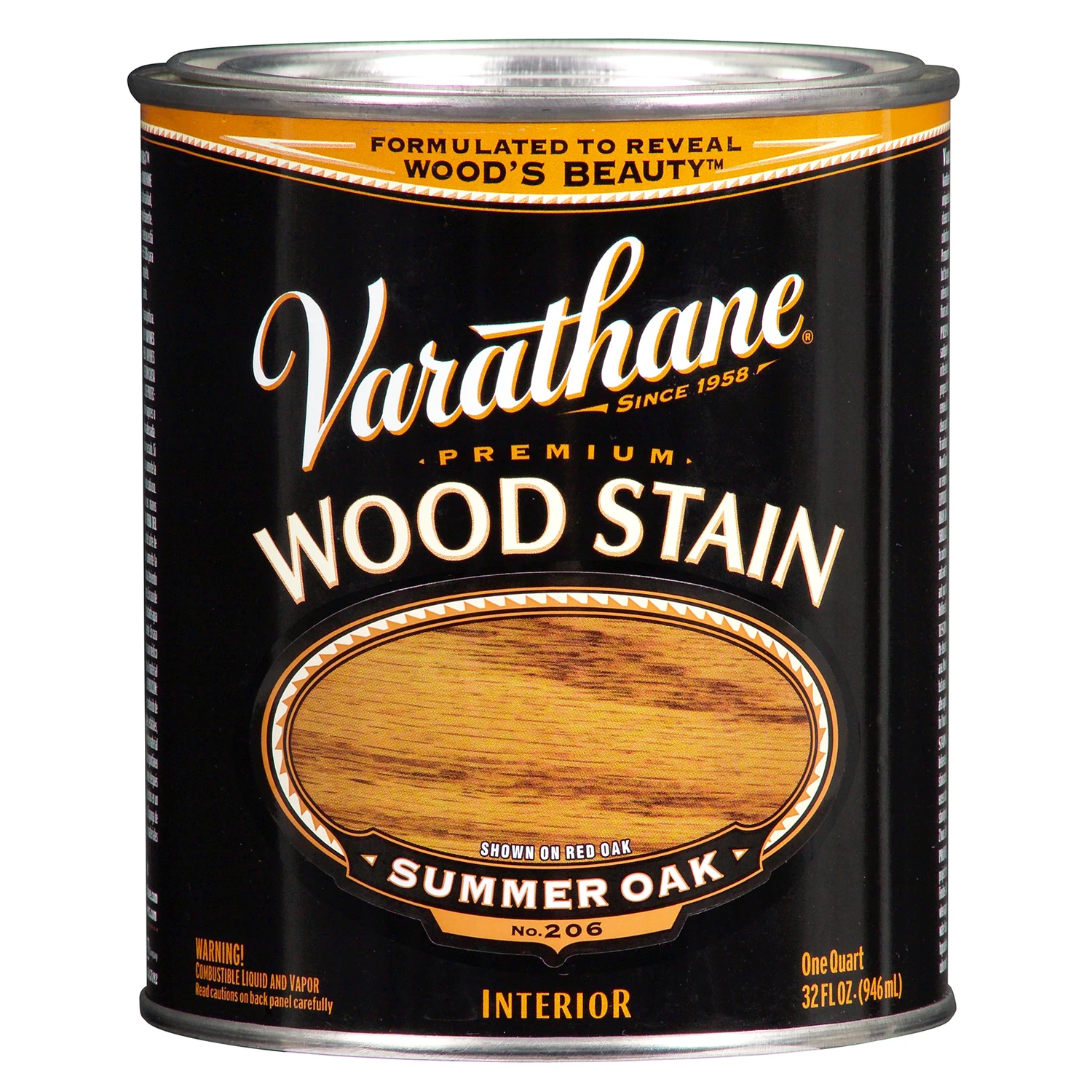 Summer Oak Premium Oil-Based Interior Wood Stain, One Quart