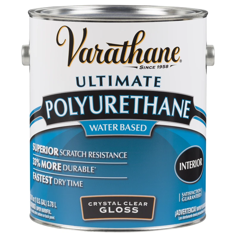 Gloss No Odor Water Based Interior Polyurethane, 1 Gallon, Crystal Clear