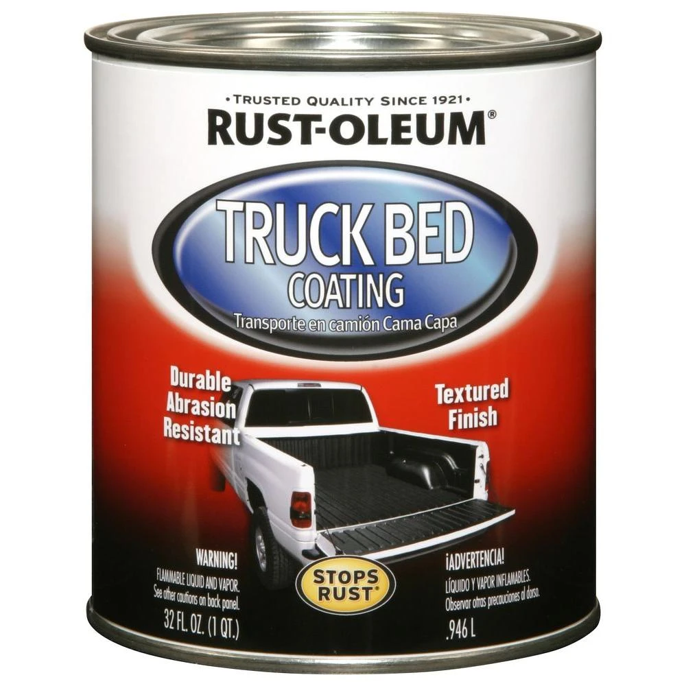 Black Truck Bed Coating, 1 Quart, Durable Protective Coating for Truck Beds