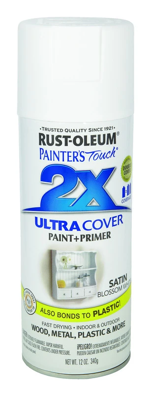 Painter's Touch 2x Ultra Cover 12 Oz. Satin Spray Paint, Blossom White