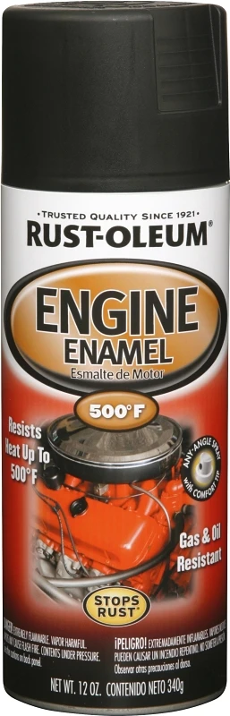 Automotive Engine Spray Enamel, Black Semi-gloss, 12 Oz. - Model 248936