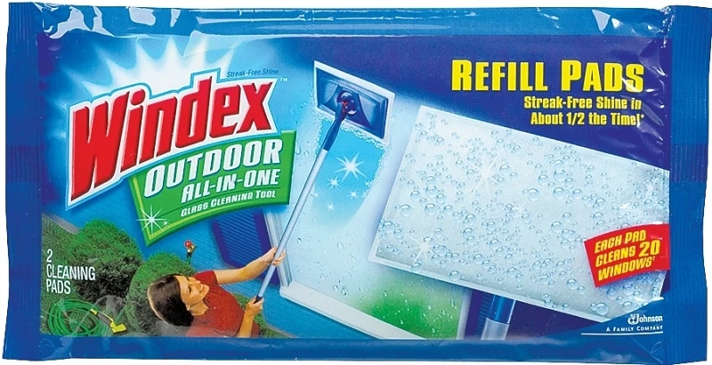 Outdoor All-in-one No Scent Glass Cleaner Refill 2 Pk Wipes, Cleans 20 Windows Each