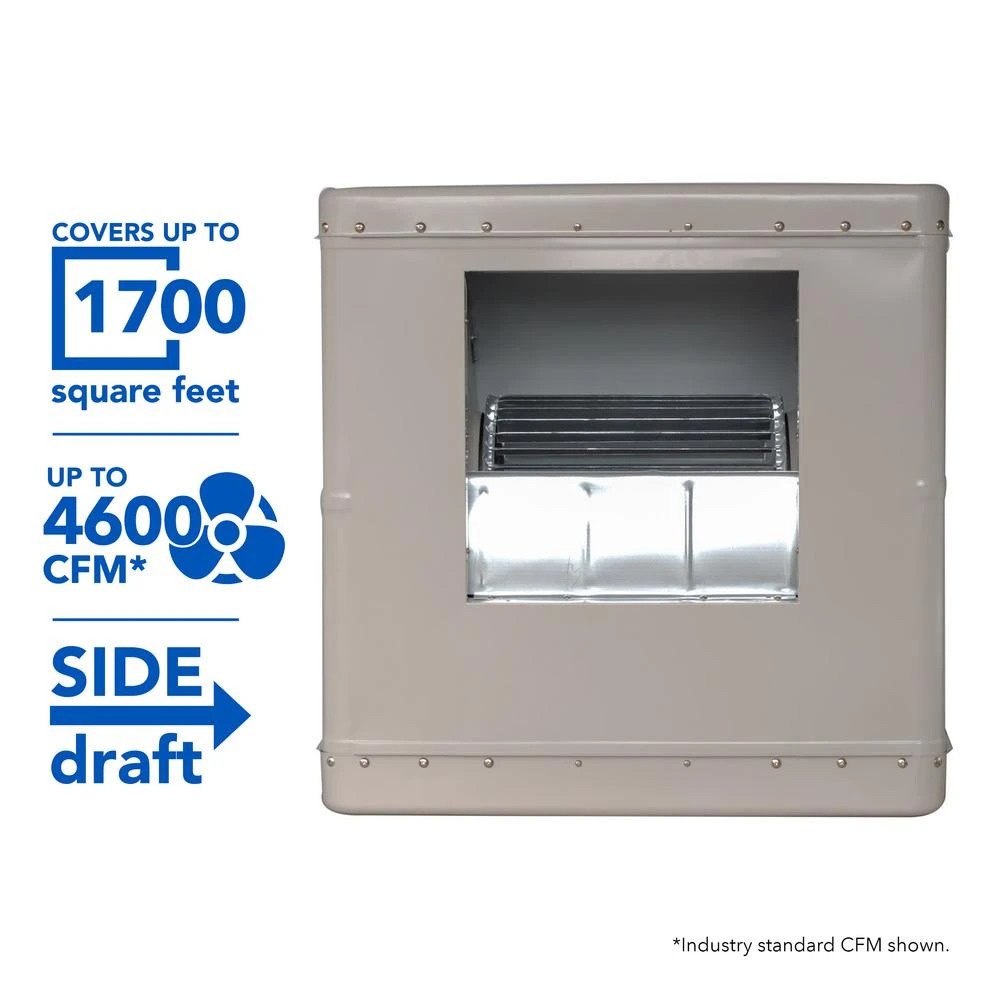 4600 Cfm Side-draft Roof/wall Evaporative Cooler For 1700 Sq. Ft.