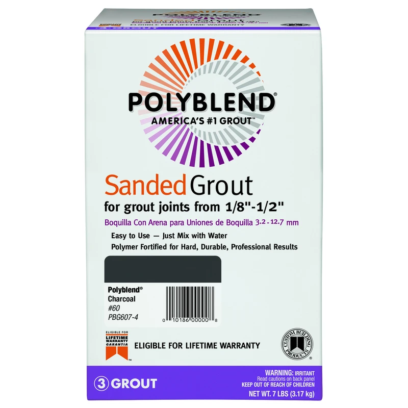 Polyblend Charcoal Sanded Grout 7 Lb For Indoor And Outdoor Use