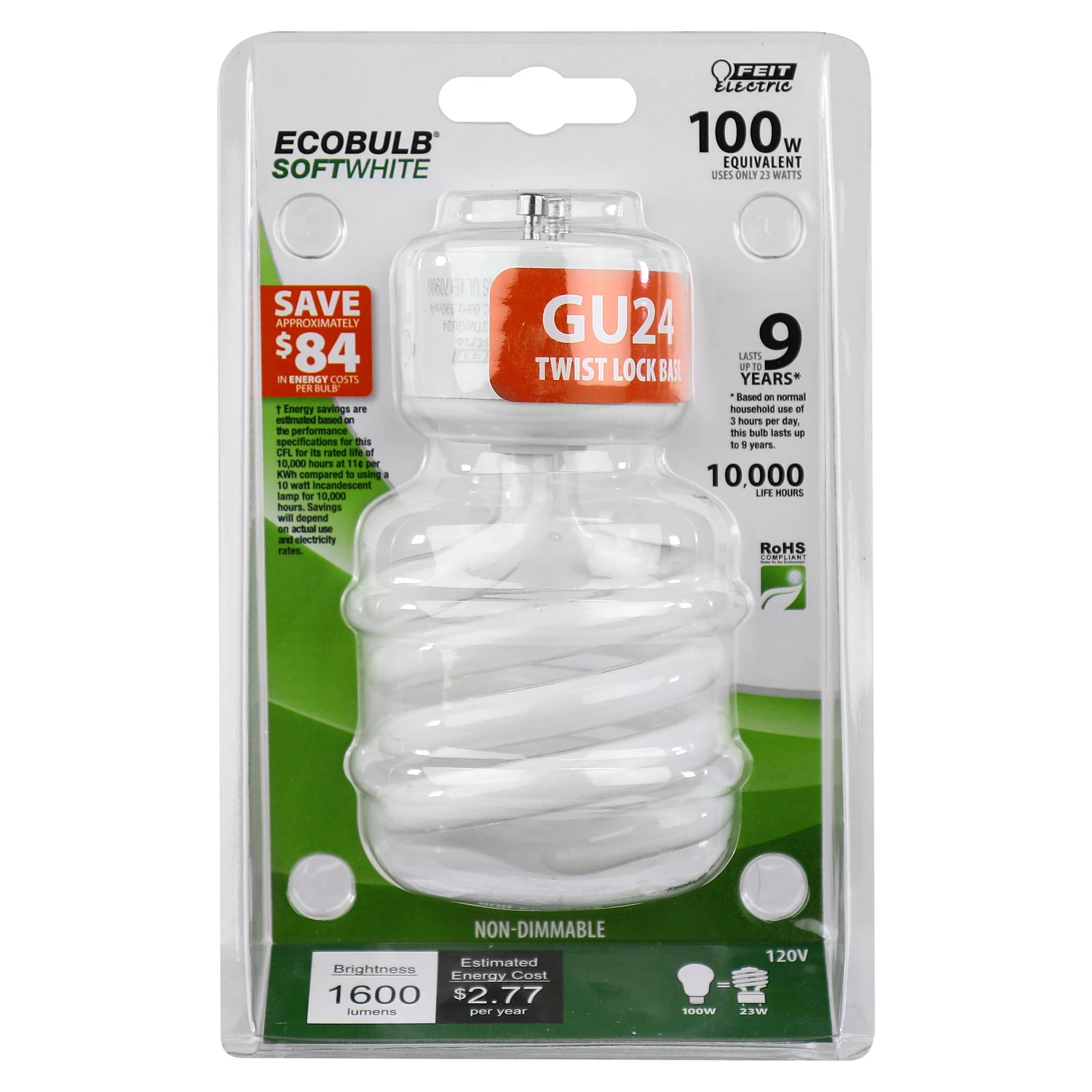 23w Gu24 Cfl Bulb Soft White 2700k 1600 Lumens 1 Pk