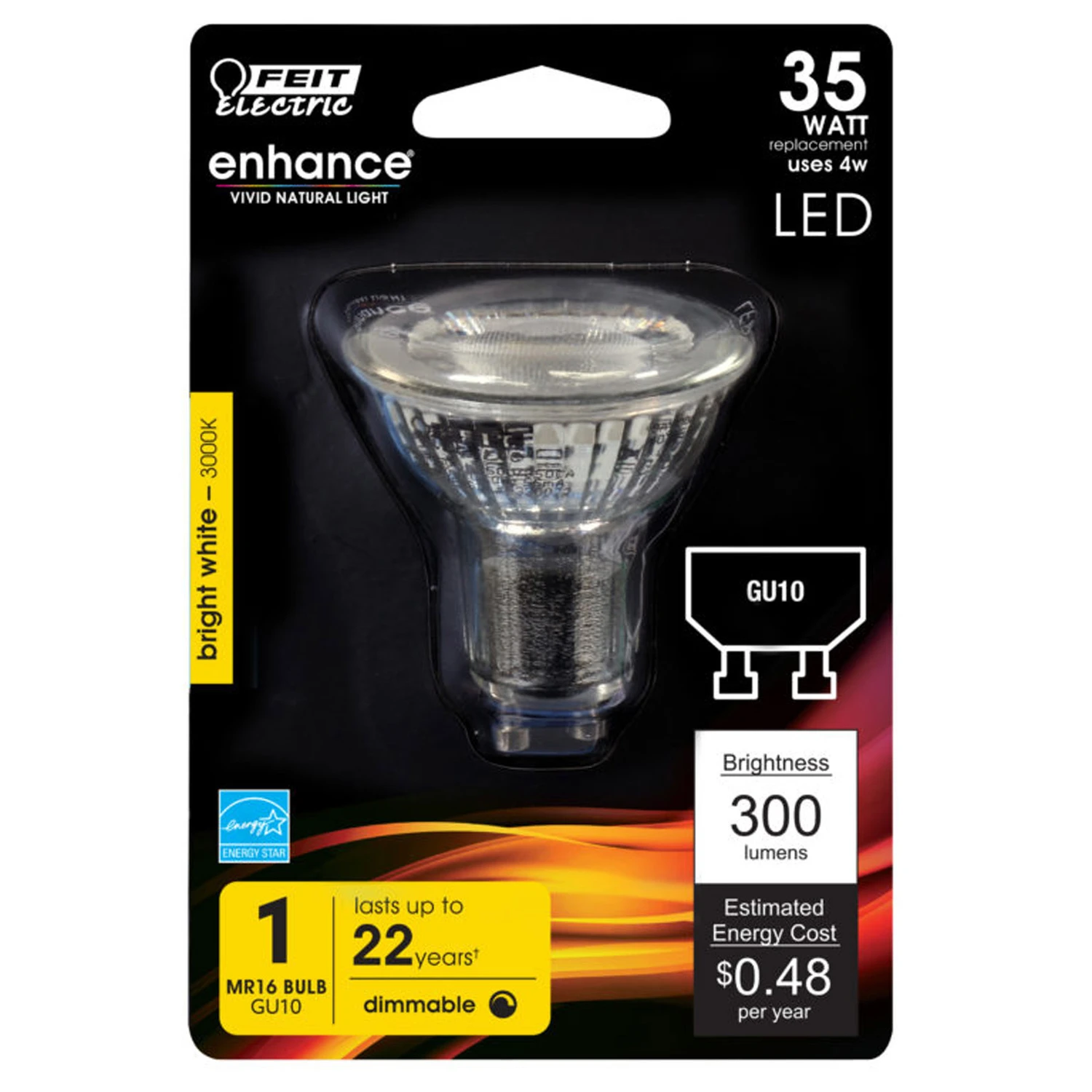 Mr16 Gu10 Led Bulb Bright White 35w Equivalent 300 Lumens 1 Pk