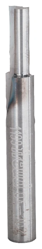 3/16 In. Double Flute Carbide Straight Router Bit, 2 In. Length, 1/4 In. Shank
