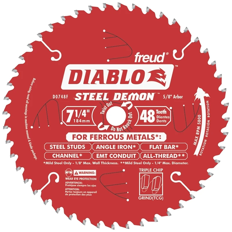 Diablo Steel Demon 7-1/4 in. D X 5/8 in. Cermet Metal Saw Blade 48 teeth 1 pk