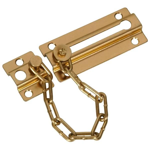 851214 Brass Plated Door Chain - Durable Security Solution For Home