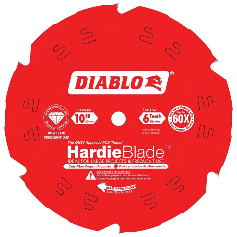 HardieBlade Fiber Cement Saw Blade, 6-Tooth x 10 In.