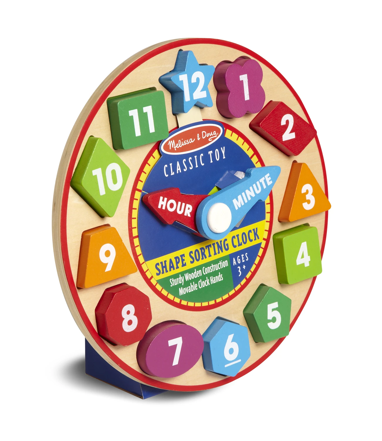 Shape Sorting Clock - Large Wooden Educational Toy For Kids