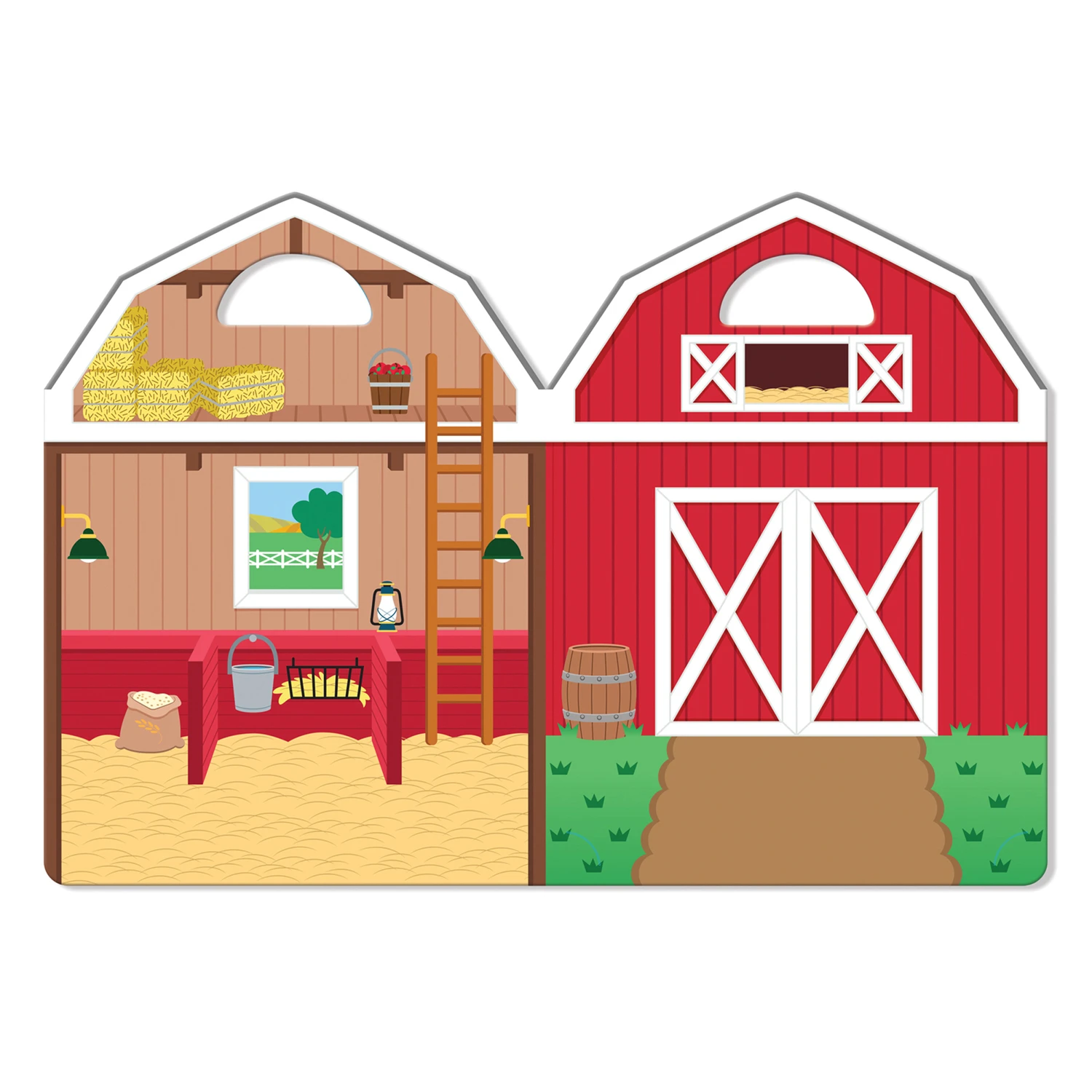 Farm Themed Reusable Puffy Sticker Play Set with Multiple Farm Animal and Object Stickers