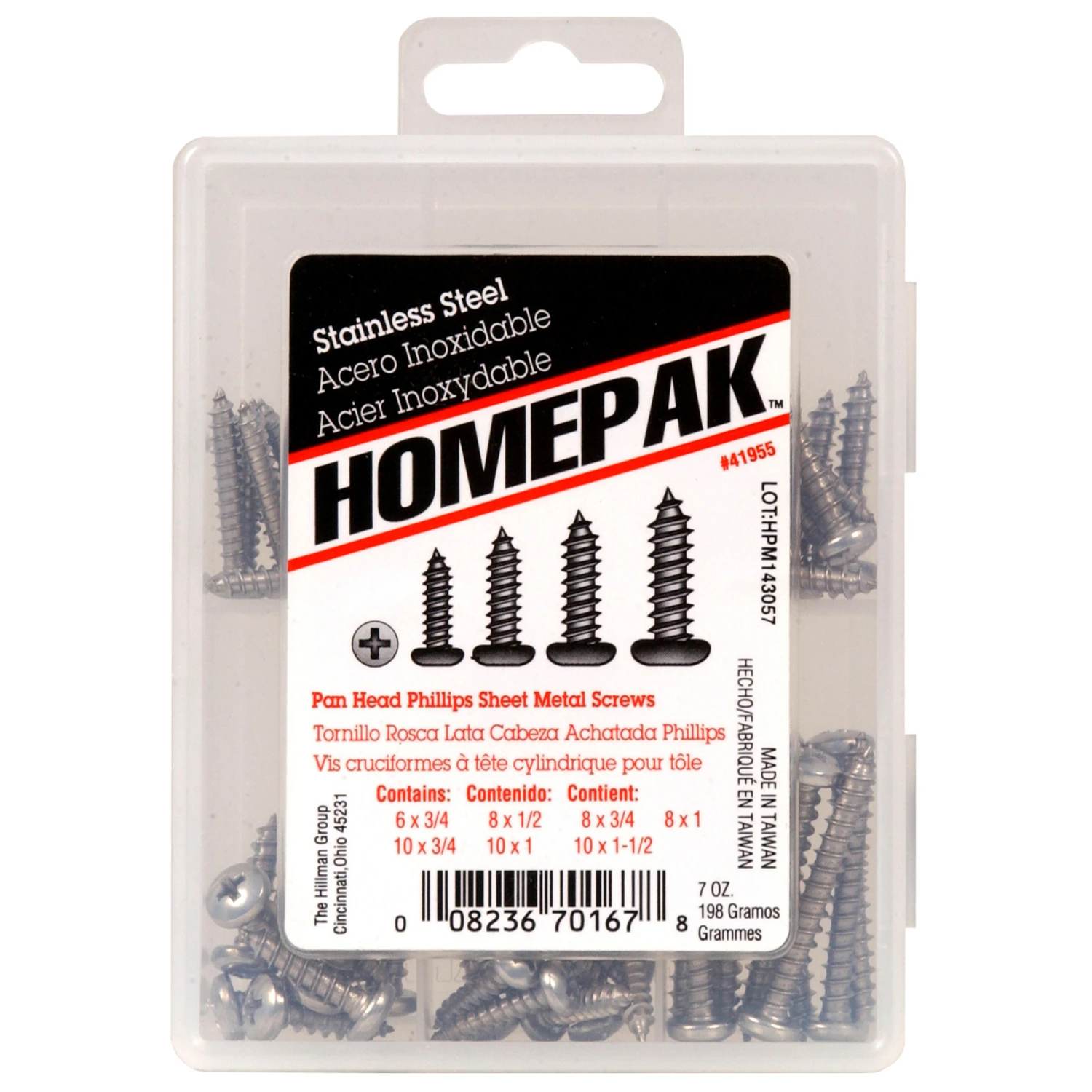 0.5 in. Stainless-Steel Pan Head Phillips Sheet Metal Screw Assortment (5-Pack)
