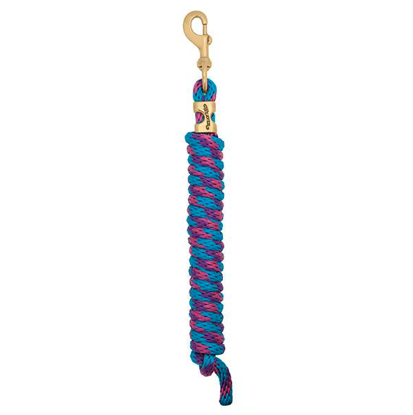 5/8" X 10' Poly Lead Rope With Solid Brass Snap - Blue/pink