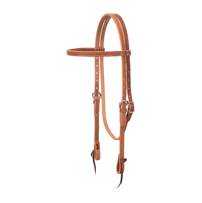 Brown Leather Harness Headstall, 5/8 Inch Width, Durable Construction