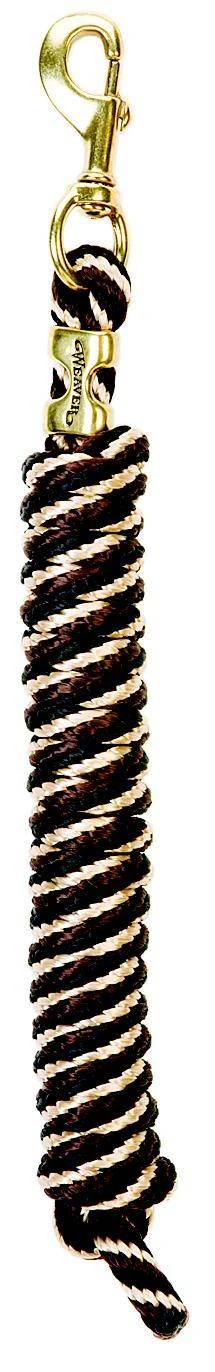 Horse Lead Rope, Black/Brown/Tan Poly, 5/8 In. x 10 Ft.