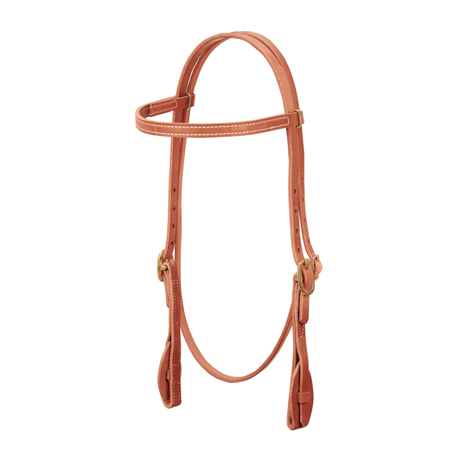 Browband Headstall Herman Oak Russet Leather 5/8 Inch Width