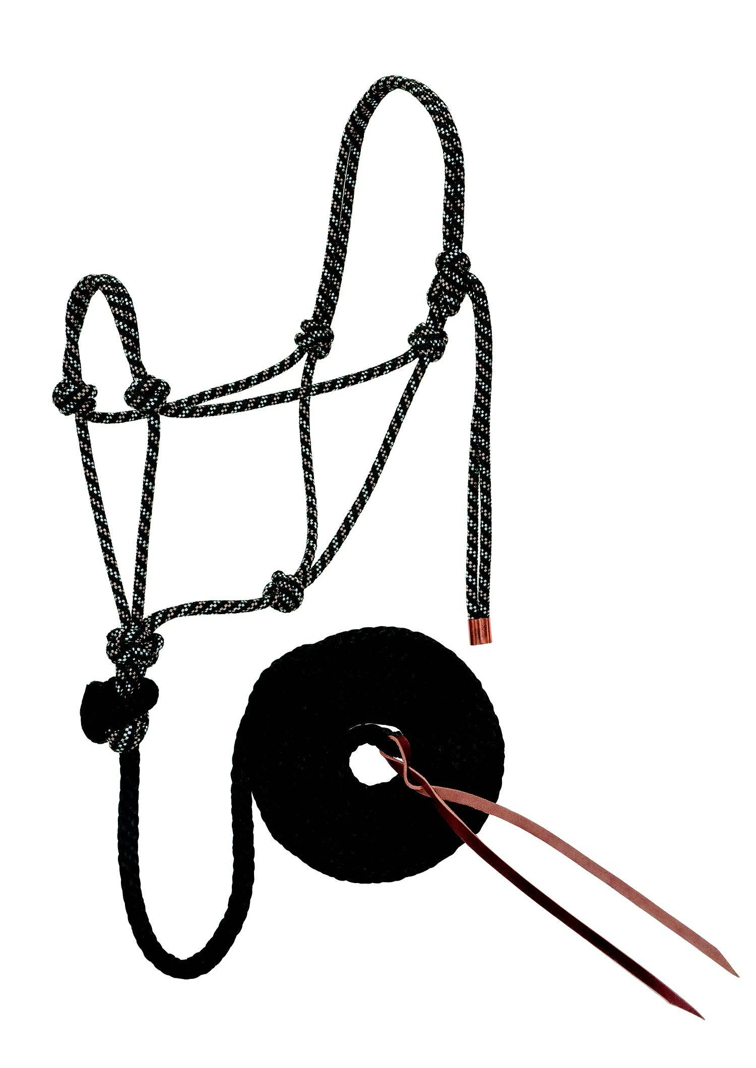 Horse Halter, Black/Tan, 1/2 In. x 10 Ft.