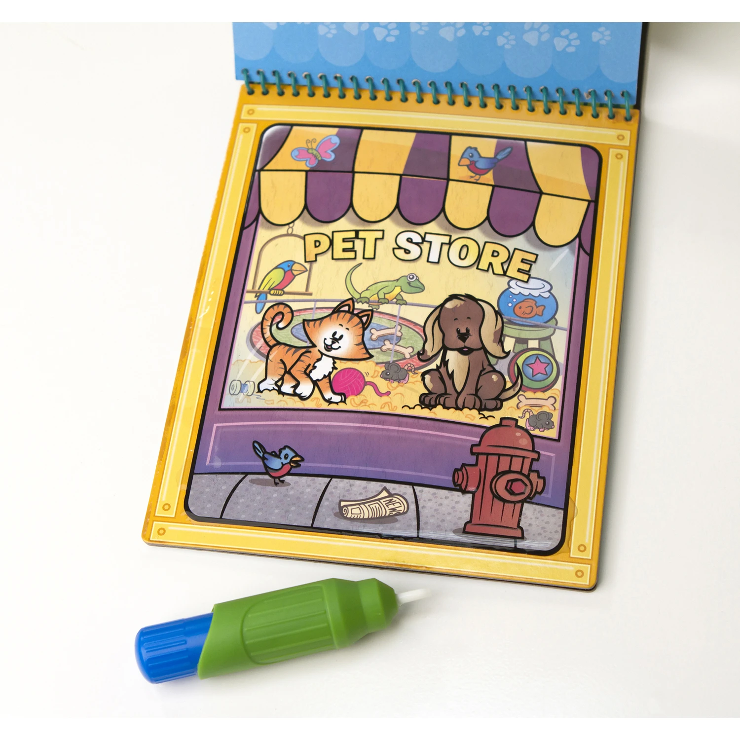 Animals Water Wow Coloring Paint Book with Reusable Water-Reveal Pages