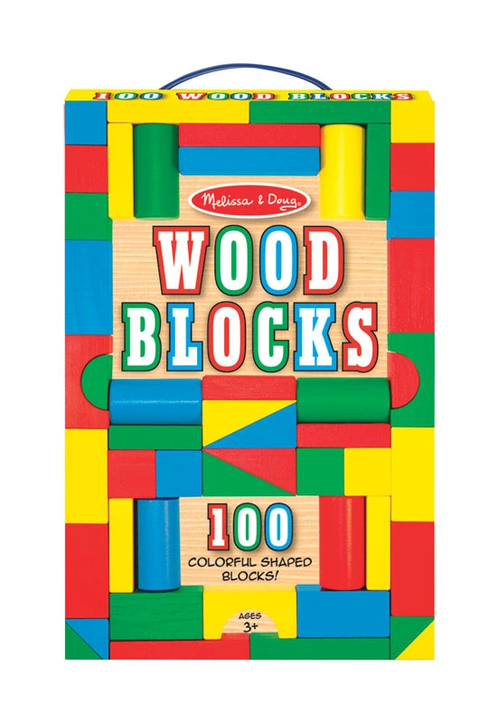 100 Piece Assorted Wooden Blocks Set For Children