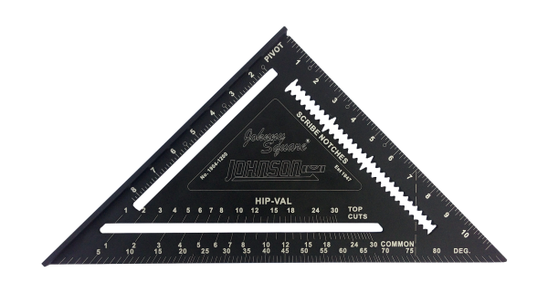 JOHNSON 12" Johnny Square® Professional Easy-Read™ Aluminum Rafter Square