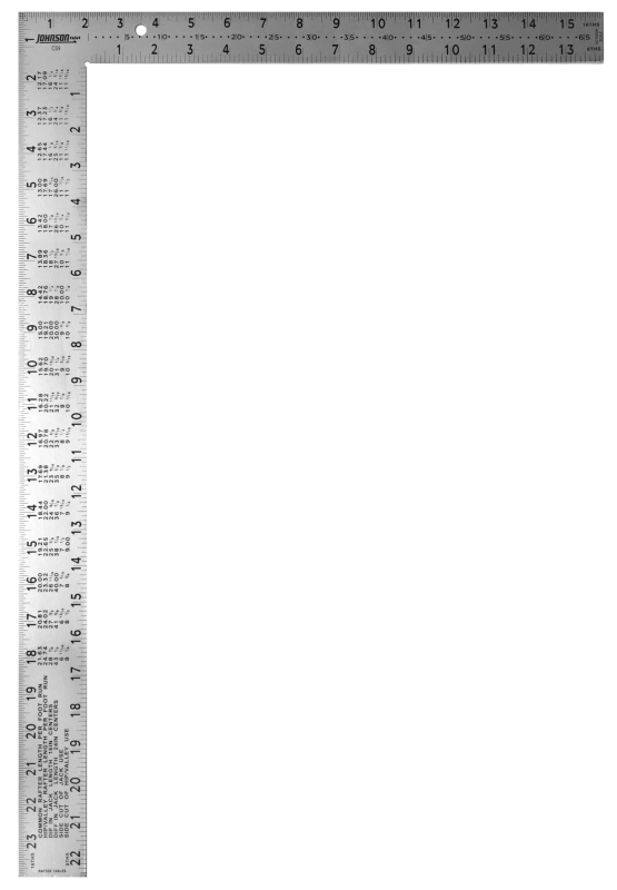 JOHNSON 16" x 24" Professional Easy-Read Steel Framing Square