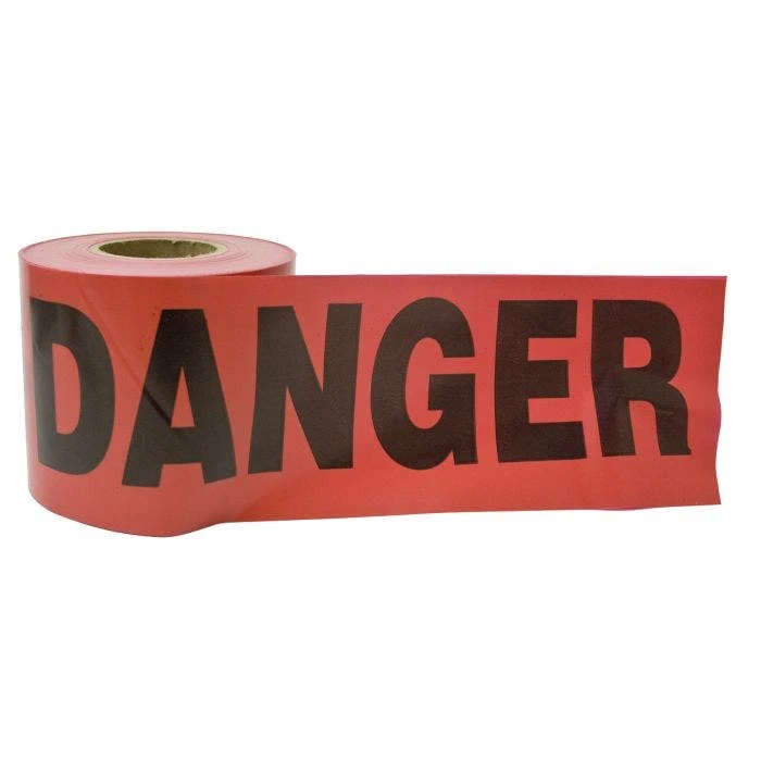 C.H. HANSON Barricade Tape, Red, DANGER, 300' X 3" X 2 Mil