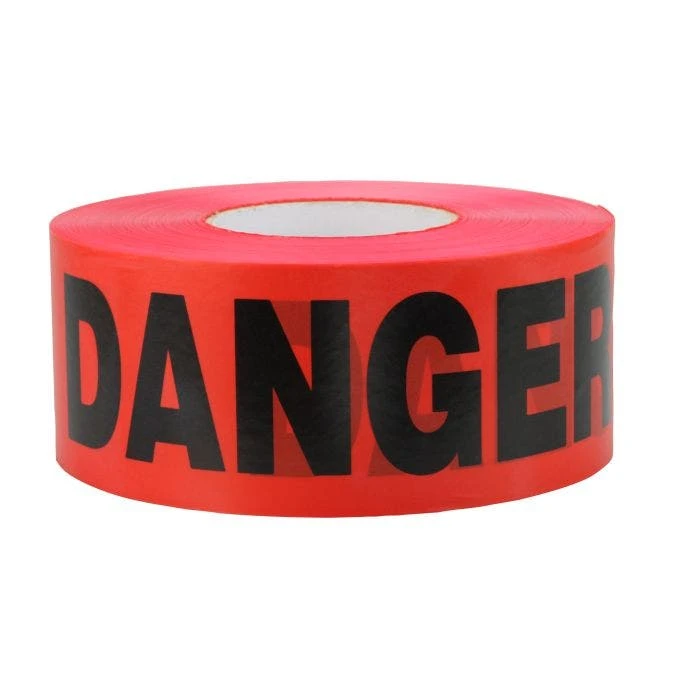 C.H. HANSON Barricade Tape, Red, DANGER, 300' X 3" X 2 Mil