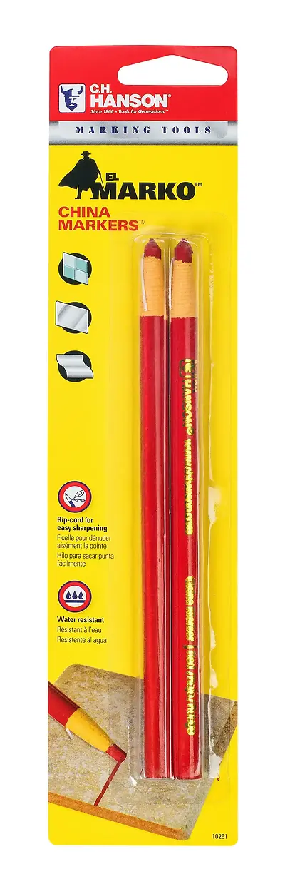C.H. HANSON El Marko® China Marker, Red, Carded, 2 Pcs.
