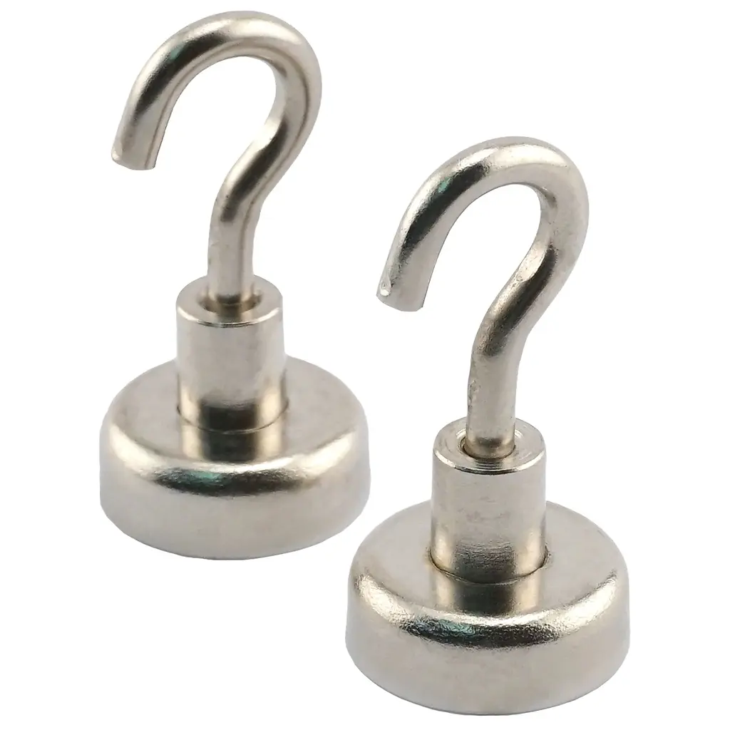 MAGNET SOURCE Grade 42 Neodymium Magnetic Hooks N42¸ 28 lbs. pull, (2pk)