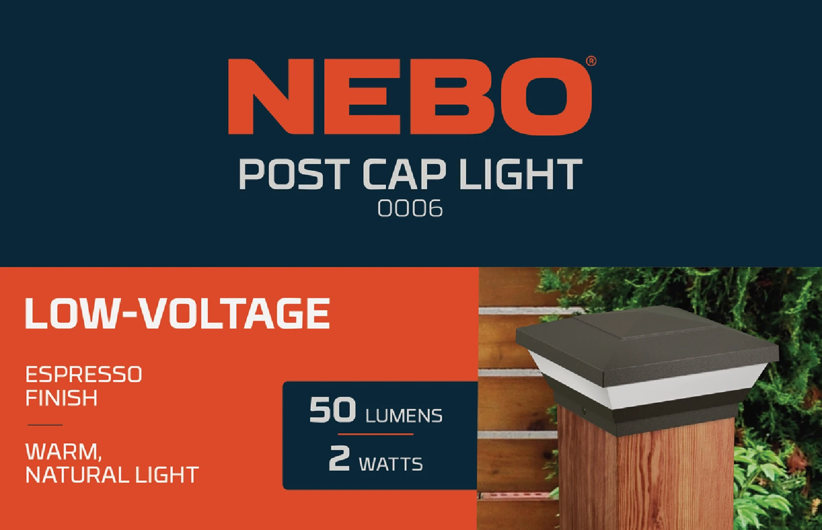Nebo Espresso LED 50 Lm. Post Light Fixture