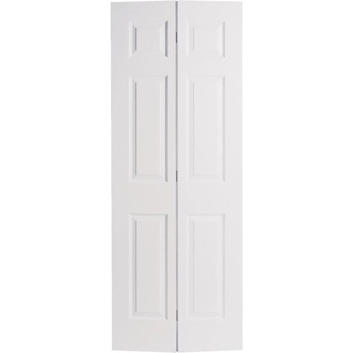 30 In. W X 79 In. H Textured Hardboard Primed White 6-panel Bifold Door
