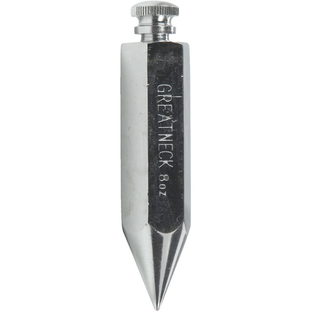 Level 8 Ounce Steel Plumb Bob With Hexagonal Body And Chrome Plating
