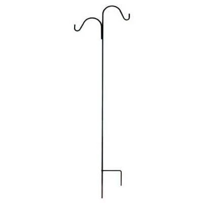 86 Inch Black Double Shepherd Hook For Hanging Planters - Durable Steel Design