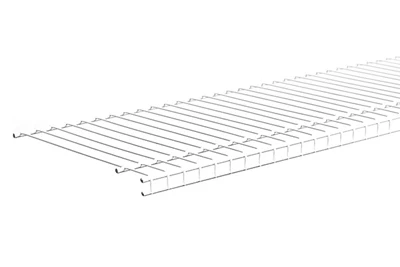 Ventilated Wire Shelf, White, 6 Feet X 12 Inches, Dual Purpose