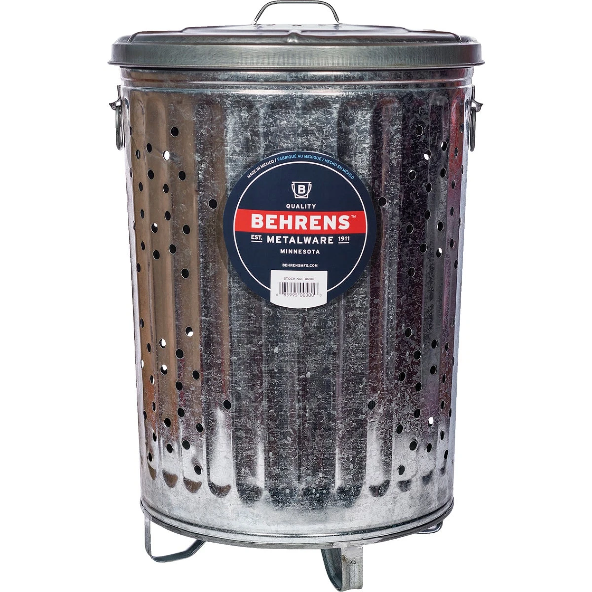 20 Gallon Galvanized Steel Trash Burner And Composter With Lid