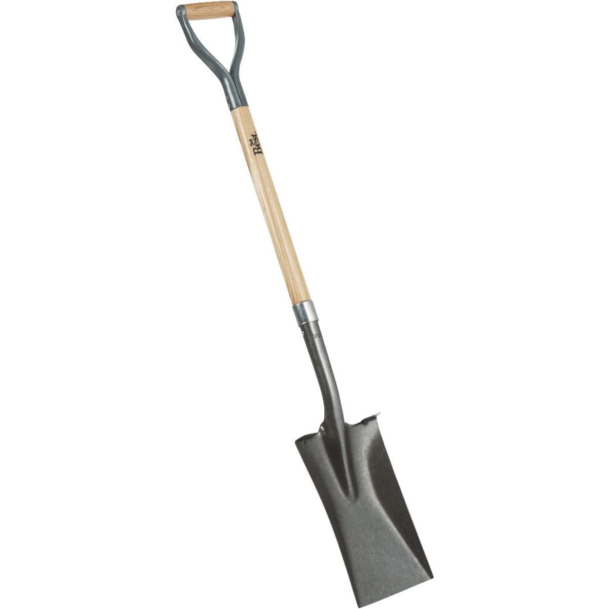 33 Inch Wood D-handle Square Point Garden Spade With Reinforced Blade