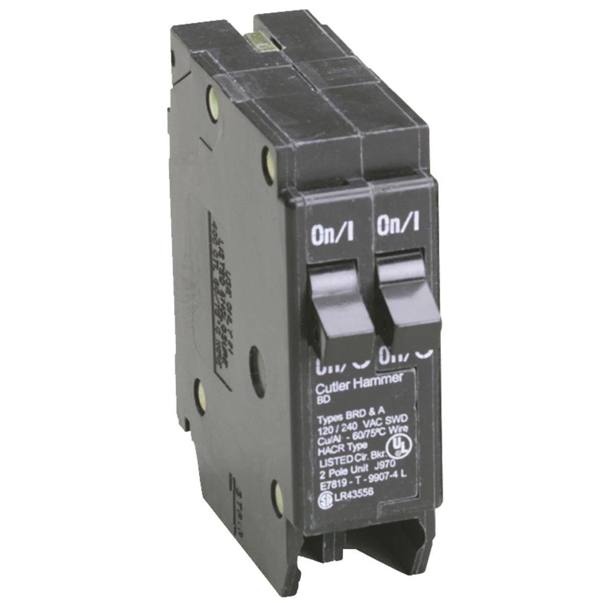 Bd 15a/20a Double-pole Standard Trip Duplex Circuit Breaker For Br Series Panels