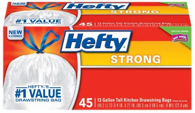 Strong Kitchen Bags, 45 Count, 13 Gallon, Scent-free Odor Block