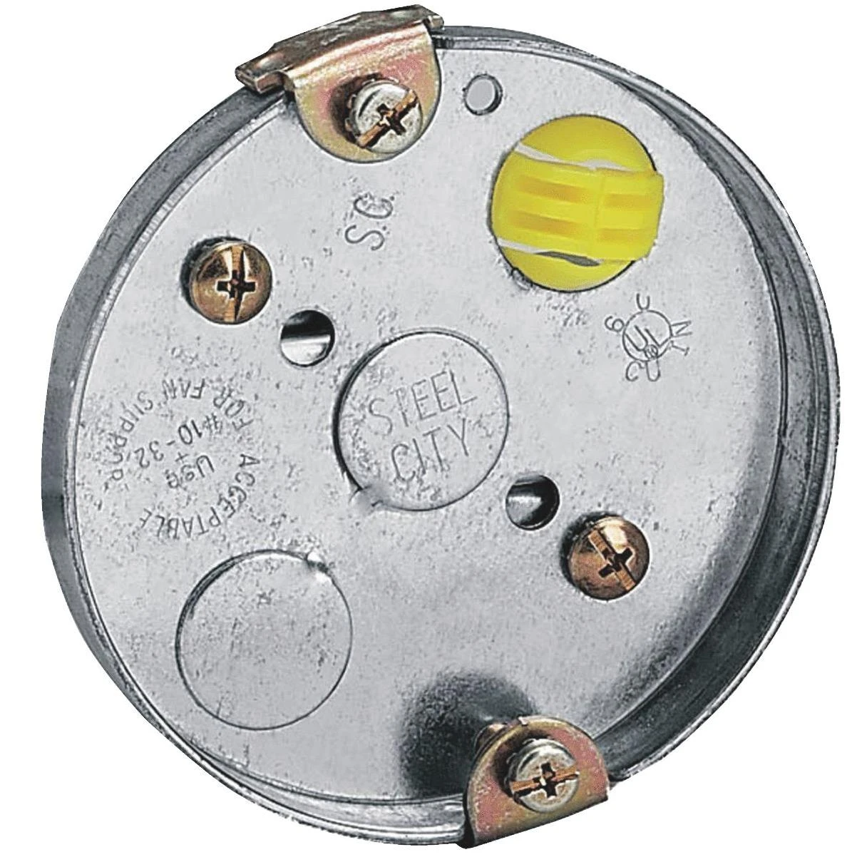 4-inch Round Ceiling Fan Electrical Box With Knockouts And Cable Connector