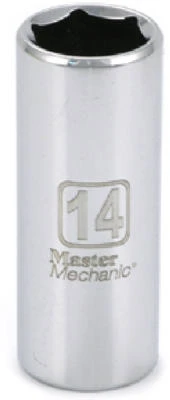 Metric Deep Well Socket, 6-point, 3/8 Inch Drive, 14mm