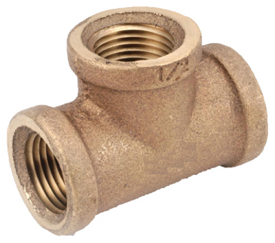 Lead Free Rough Brass Tee Pipe Fitting 3/8 Inch For Plumbing Applications