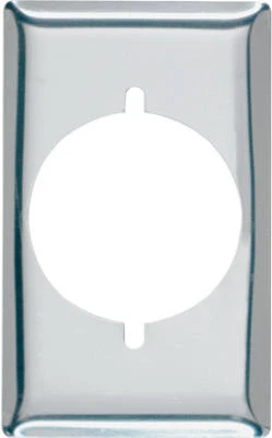 Chrome Power Outlet Wall Plate, 1 Gang, 2.15-inch Round Opening