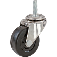 2-inch Rubber Wheel Caster With Threaded Stem, 88 Lb Load Capacity