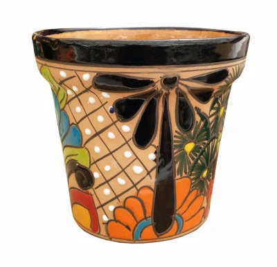 Cono Hand Painted Planter, 7 Inch Diameter, Decorative Pot