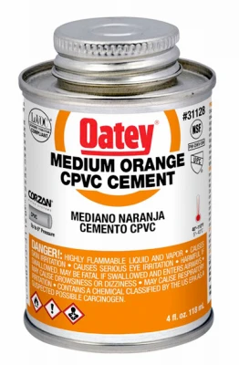 Orange Medium-bodied Cpvc Pipe Cement, 4 Oz. For Cold And Hot Water Systems